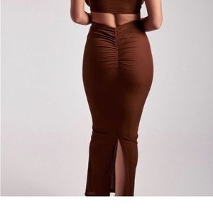 Maxi ruched back skirt